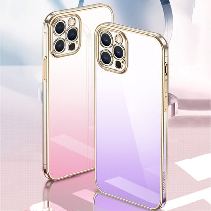 For iPhone 14 Pro Max SULADA Iridescence Series Plating Transparent Gradient Phone Case(Pink) - iPhone 14 Pro Max Cases by SULADA | Online Shopping UK | buy2fix