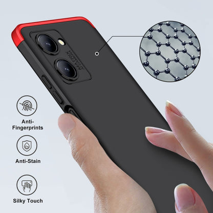 For Realme C33 GKK Three Stage Splicing Full Coverage PC Phone Case(Black Red) - Realme Cases by GKK | Online Shopping UK | buy2fix