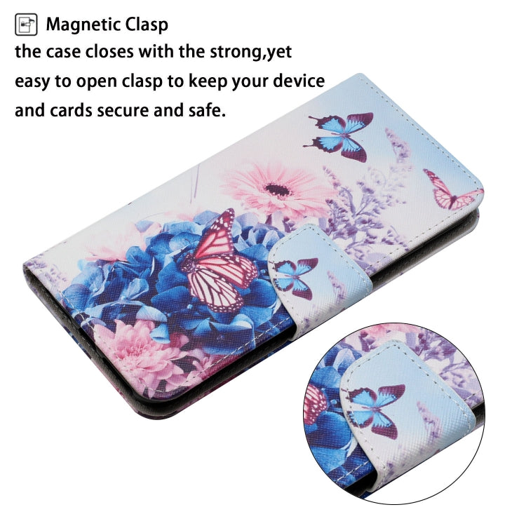 For Xiaomi Redmi A1 Colored Drawing Pattern Leather Phone Case(Purple Butterfly) - Xiaomi Cases by buy2fix | Online Shopping UK | buy2fix