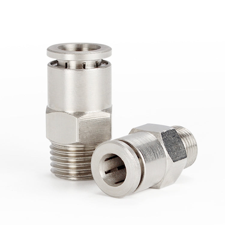 PC6-04 LAIZE Nickel Plated Copper Male Thread Straight Pneumatic Quick Connector -  by LAIZE | Online Shopping UK | buy2fix