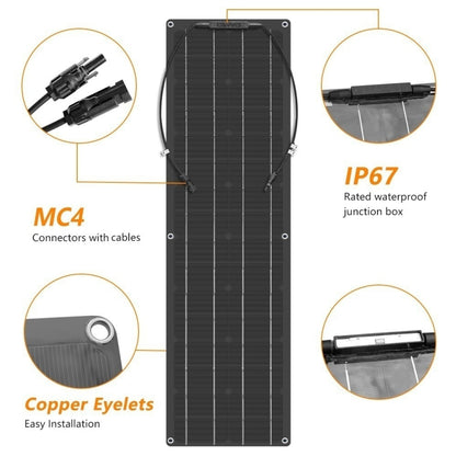 50W Single Board PV System Solar Panel(Black) - Consumer Electronics by buy2fix | Online Shopping UK | buy2fix