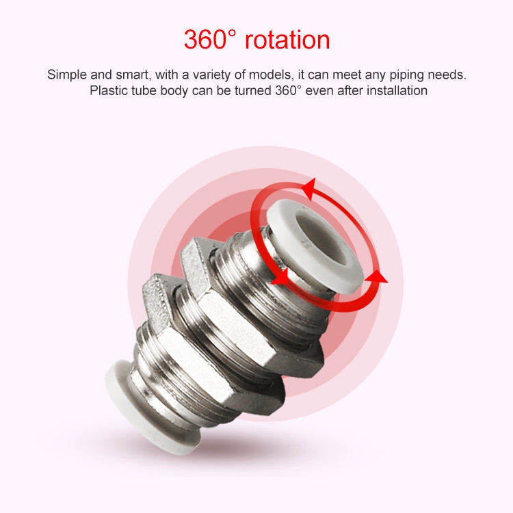 PM-4 LAIZE PM Bulkhead Straight Pneumatic Quick Fitting Connector -  by LAIZE | Online Shopping UK | buy2fix