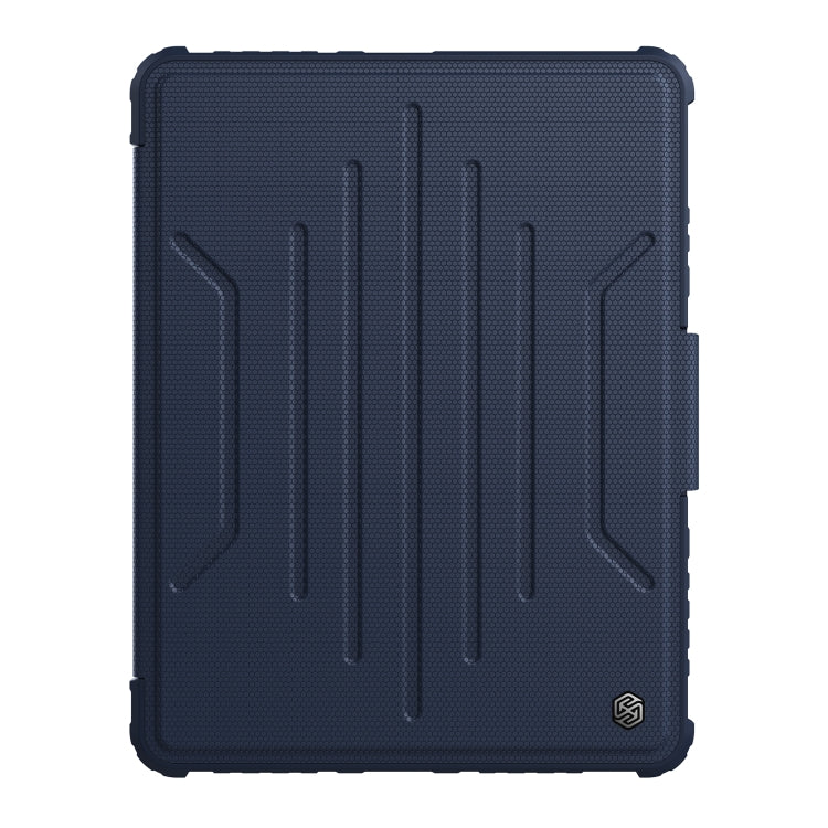 For iPad 10.2 2019 / 2020 / 2021 Nillkin Bumper Snapsafe Multifunctional Leather Tablet Case with Pen Slot(Blue) - iPad 10.2 Cases by NILLKIN | Online Shopping UK | buy2fix