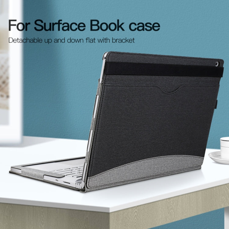 For MicroSoft Surface Book 3 / 2 / 1 13.5 inch Leather Laptop Case(Black Grey) - Others by buy2fix | Online Shopping UK | buy2fix