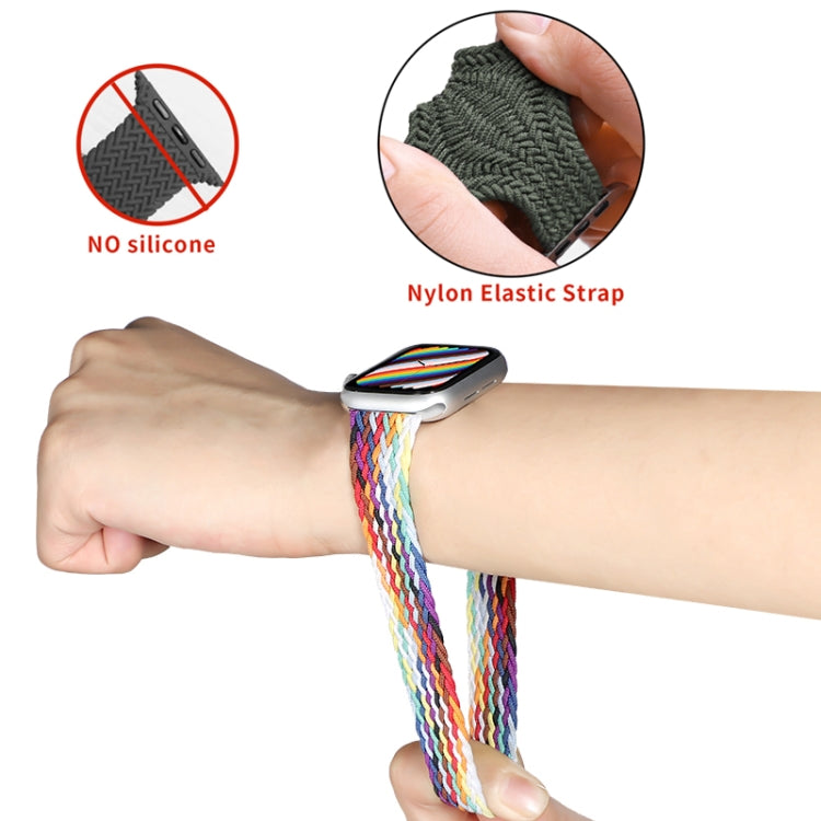 Nylon Single-turn Braided Watch Band For Apple Watch Ultra 49mm / Series 8&7 45mm / SE 2&6&SE&5&4 44mm / 3&2&1 42mm, Length:165mm(Beat Purple) - Watch Bands by buy2fix | Online Shopping UK | buy2fix