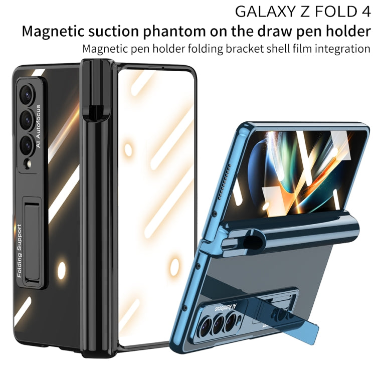 For Samsung Galaxy Z Fold4 GKK Magnetic Fold Hinge Shockproof Phone Case with Pen Slots(Blue) - Galaxy Z Fold4 5G Cases by GKK | Online Shopping UK | buy2fix