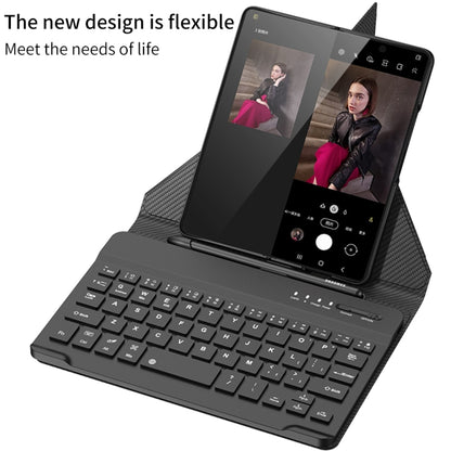 For Samsung Galaxy Z Fold4 GKK Magnetic Folding Bluetooth Keyboard Leather Case with Pen(Black) - Samsung Keyboard by GKK | Online Shopping UK | buy2fix