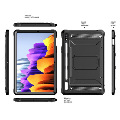For Samsung Galaxy Tab S7/S8 Explorer PC + TPU Tablet Protective Case with Pen Slot(Black) - Galaxy Tab S7 by buy2fix | Online Shopping UK | buy2fix