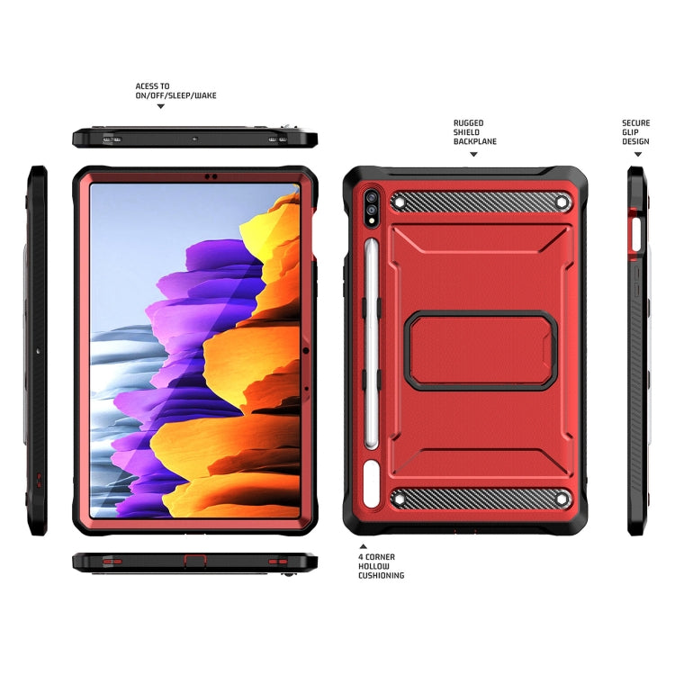 For Samsung Galaxy Tab S7/S8 Explorer PC + TPU Tablet Protective Case with Pen Slot(Red) - Galaxy Tab S7 by buy2fix | Online Shopping UK | buy2fix