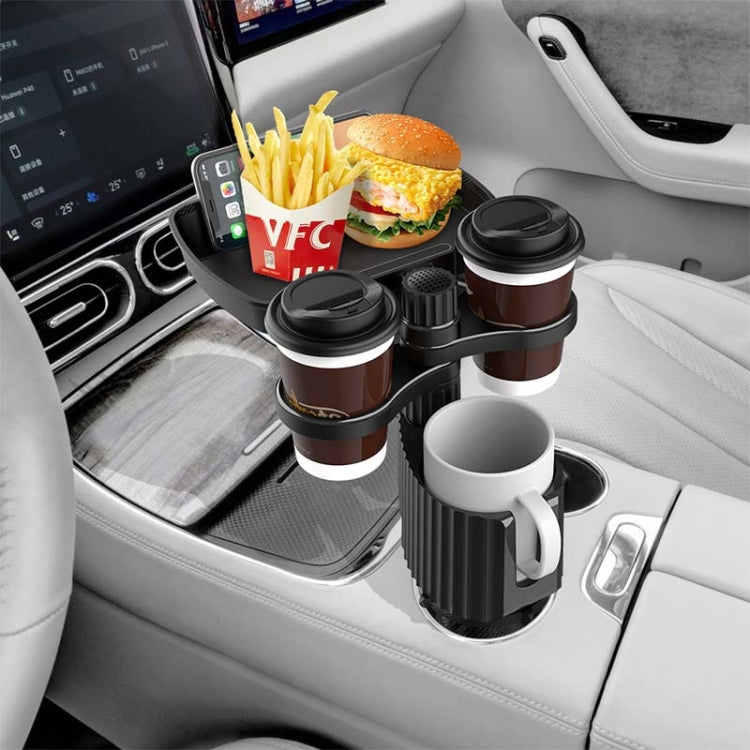 A05 Car Drink Water Cup Holder 360 Degree Rotating Dinner Plate(Black) - In Car by buy2fix | Online Shopping UK | buy2fix