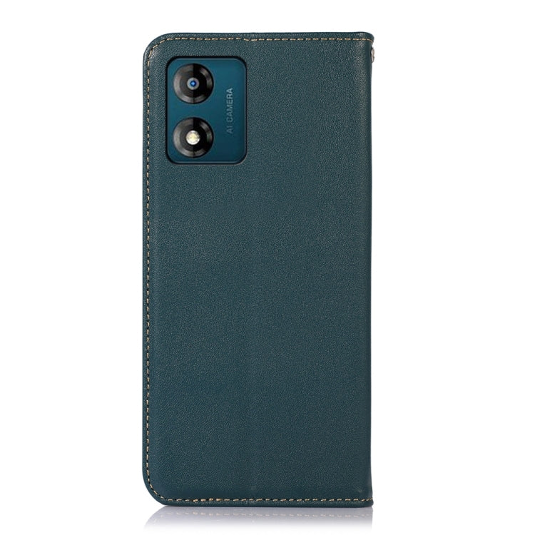 For Motorola Moto E13 4G 2023 KHAZNEH Nappa Top Layer Cowhide Leather Phone Case(Green) - Motorola Cases by buy2fix | Online Shopping UK | buy2fix