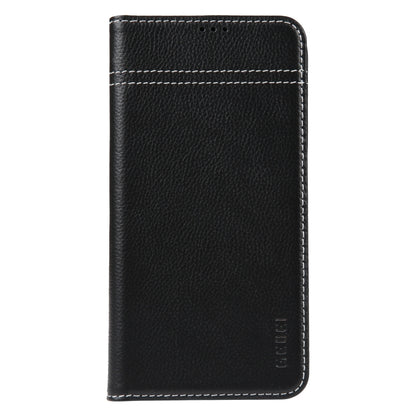 For iPhone 14 Pro GEBEI Top-grain Horizontal Flip Leather Phone Case(Black) - iPhone 14 Pro Cases by GEBEI | Online Shopping UK | buy2fix