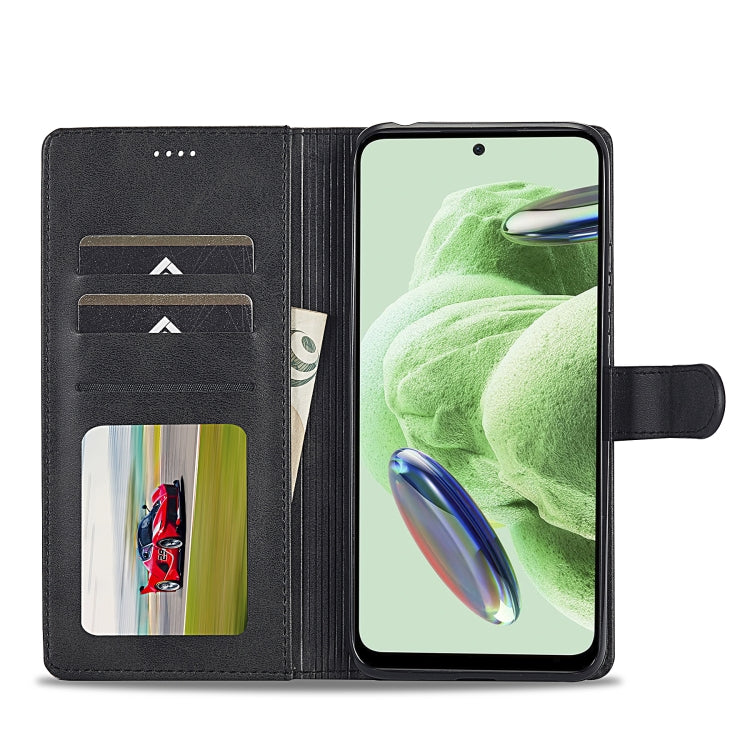 For Xiaomi Redmi Note 12 Pro 5G/Poco X5 Pro LC.IMEEKE Calf Texture Horizontal Flip Leather Case(Black) - Note 12 Pro Cases by LC.IMEEKE | Online Shopping UK | buy2fix