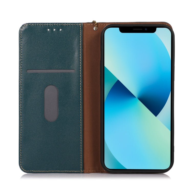 For Motorola Moto G73 5G KHAZNEH Nappa Top Layer Cowhide Leather Phone Case(Green) - Motorola Cases by buy2fix | Online Shopping UK | buy2fix