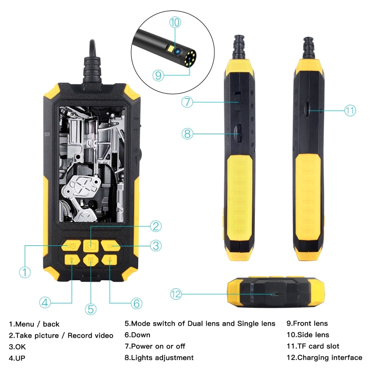 P50 4.5 inch Dual Camera with Screen Endoscope, Length:2m(5.5mm) - Consumer Electronics by buy2fix | Online Shopping UK | buy2fix