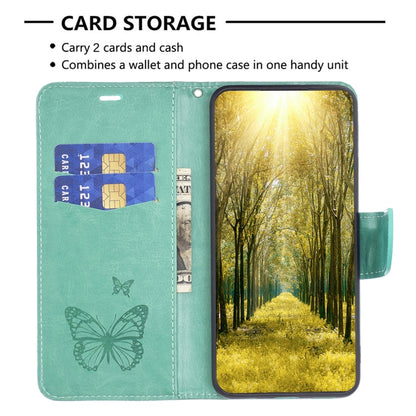 For Xiaomi 13 Lite / Civi 2 Two Butterflies Embossing Leather Phone Case(Green) - 13 Lite Cases by buy2fix | Online Shopping UK | buy2fix