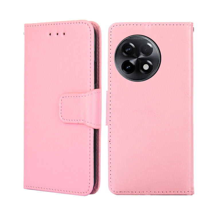 For OnePlus Ace 2/11R Crystal Texture Leather Phone Case(Pink) - OnePlus Cases by buy2fix | Online Shopping UK | buy2fix