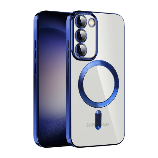 For Samsung Galaxy S23 5G CD Texture Plating TPU MagSafe Phone Case with Lens Film(Royal Blue) - Galaxy S23 5G Cases by buy2fix | Online Shopping UK | buy2fix