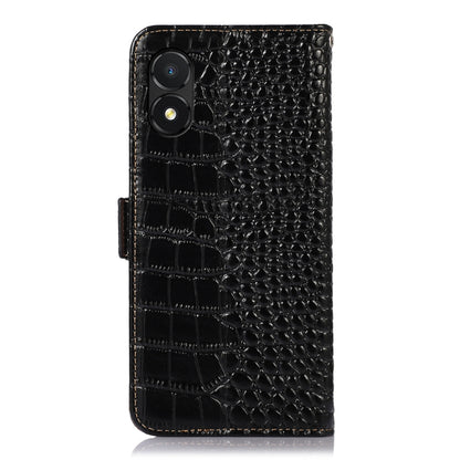 For Honor X5 Crocodile Top Layer Cowhide Leather Phone Case(Black) - Honor Cases by buy2fix | Online Shopping UK | buy2fix