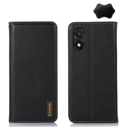 For Honor X5 KHAZNEH Nappa Top Layer Cowhide Leather Phone Case(Black) - Honor Cases by buy2fix | Online Shopping UK | buy2fix