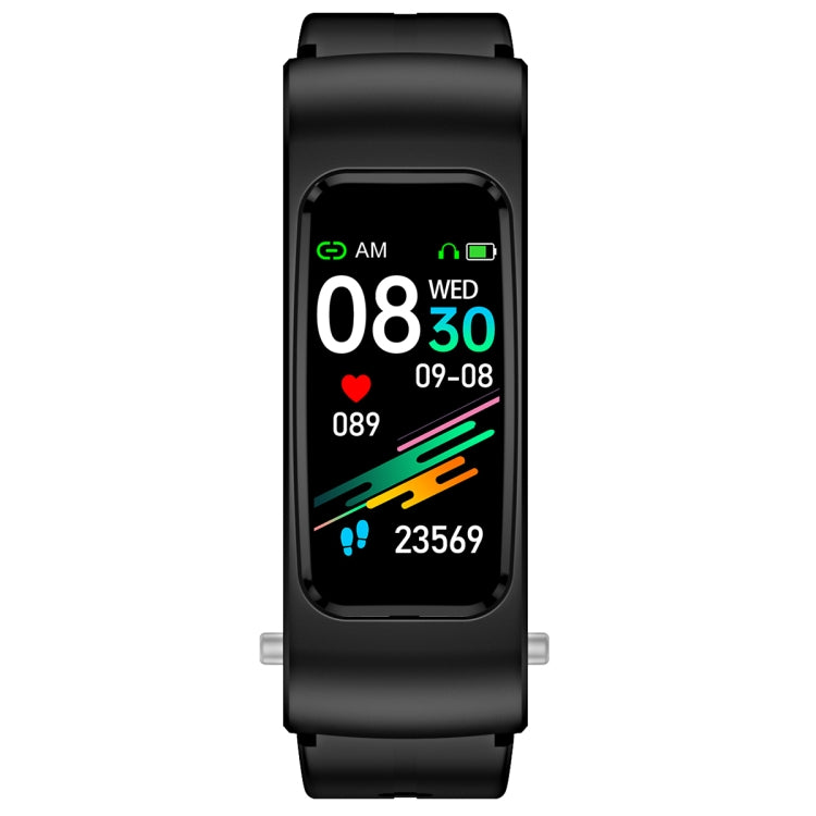 K60 1.08 inch Silicone Band Earphone Detachable Life Waterproof Smart Watch Support Bluetooth Call(Black) - Smart Wear by buy2fix | Online Shopping UK | buy2fix