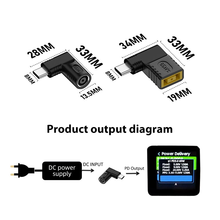 5.5x2.1mm 65W DC Input to USB-C / Type-C PD Power Adapter - Computer & Networking by buy2fix | Online Shopping UK | buy2fix