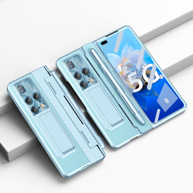 For Huawei Mate X2 Integrated Full Coverage Hinge Phone Case with Stylus(Blue) - Huawei Cases by buy2fix | Online Shopping UK | buy2fix