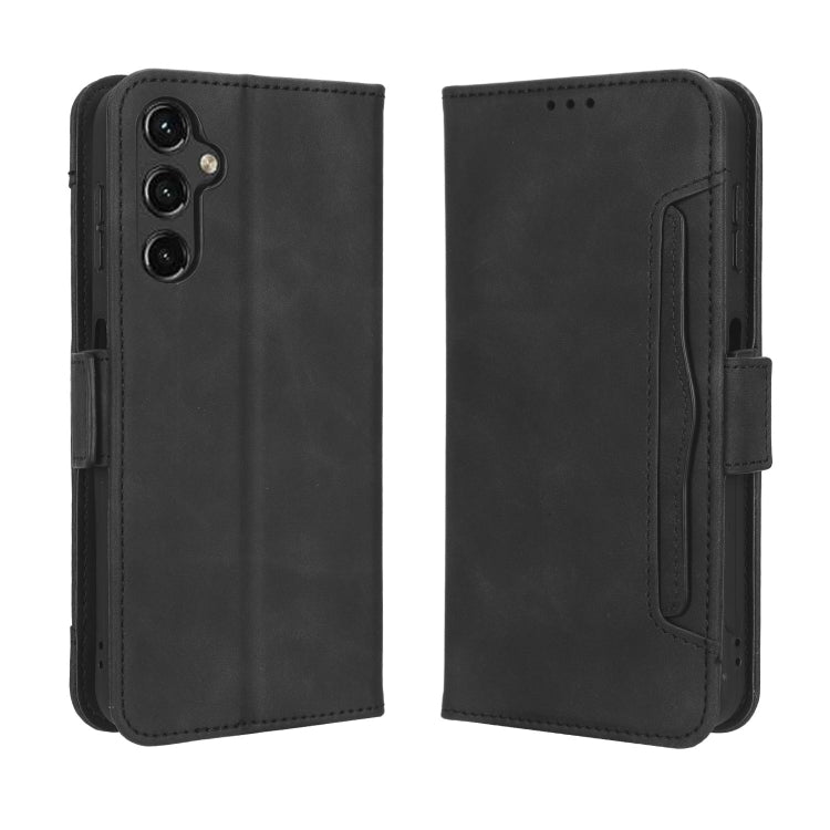 For Samsung Galaxy A24 4G Skin Feel Calf Texture Card Slots Leather Phone Case(Black) - Galaxy Phone Cases by buy2fix | Online Shopping UK | buy2fix