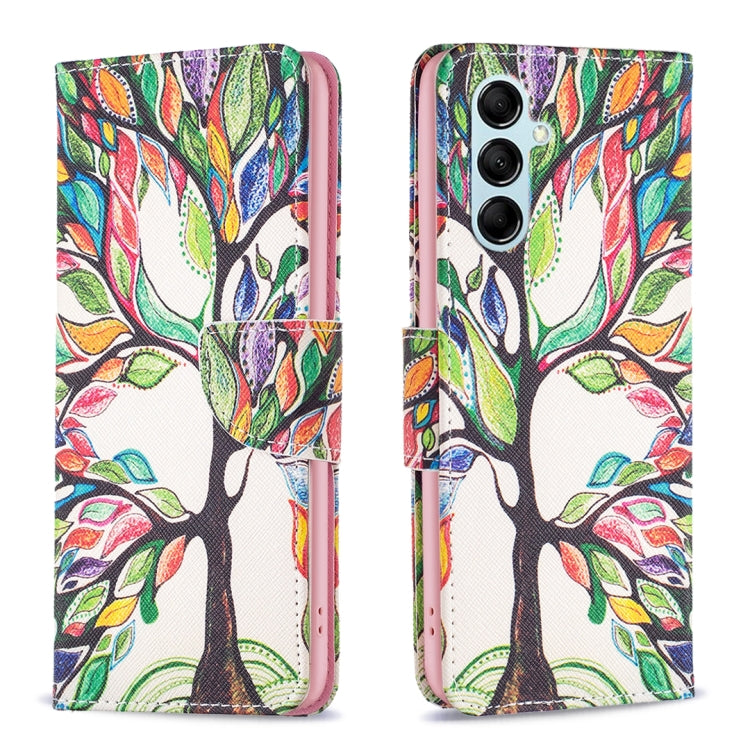 For Samsung Galaxy M14 5G Colored Drawing Pattern Leather Phone Case(Tree Life) - Galaxy Phone Cases by buy2fix | Online Shopping UK | buy2fix