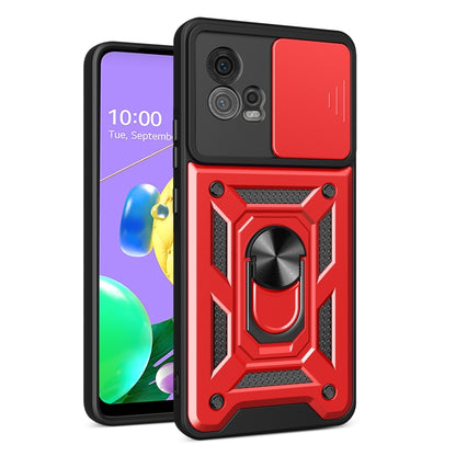 For Motorola Moto G72 Sliding Camera Cover Design TPU+PC Phone Case(Red) - Motorola Cases by buy2fix | Online Shopping UK | buy2fix