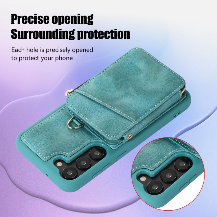 For Samsung Galaxy S23 5G Zipper Card Bag Back Cover Phone Case(Turquoise) - Galaxy S23 5G Cases by buy2fix | Online Shopping UK | buy2fix