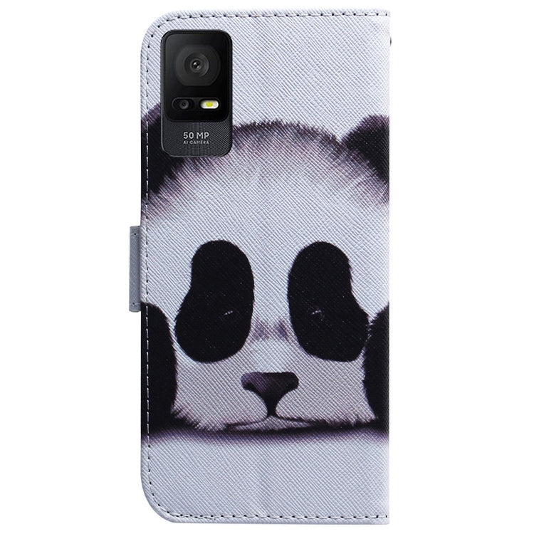 For TCL 408 Coloured Drawing Flip Leather Phone Case(Panda) - More Brand by buy2fix | Online Shopping UK | buy2fix