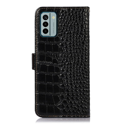For Nokia G22 4G Crocodile Top Layer Cowhide Leather Phone Case(Black) - Nokia Cases by buy2fix | Online Shopping UK | buy2fix