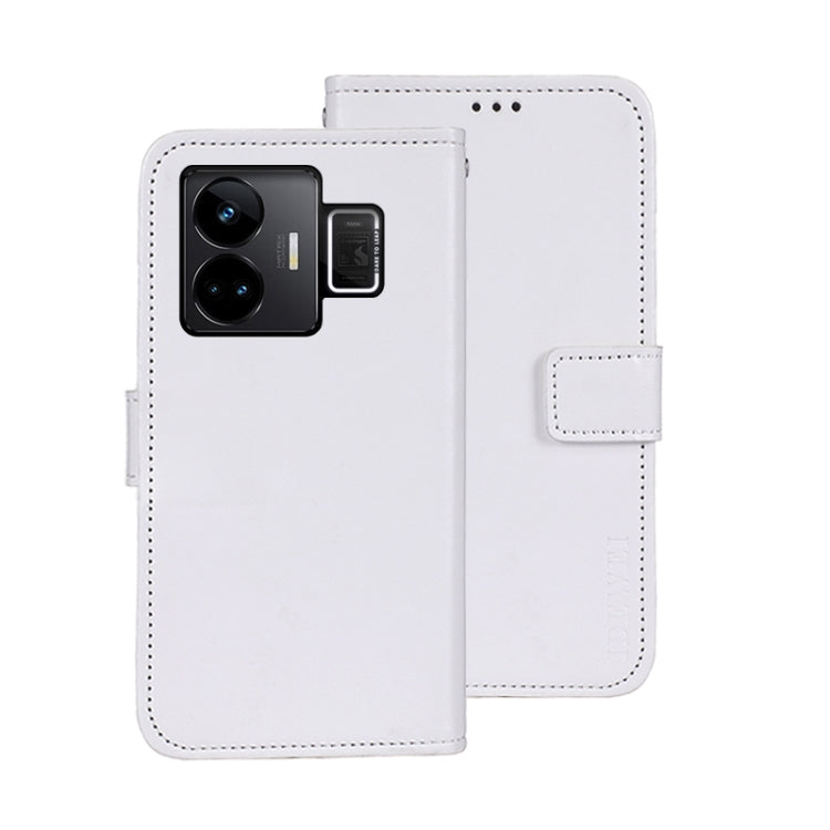 For Realme GT3 5G Global/GT Neo 5 5G idewei Crazy Horse Texture Leather Phone Case with Holder(White) - Realme Cases by idewei | Online Shopping UK | buy2fix