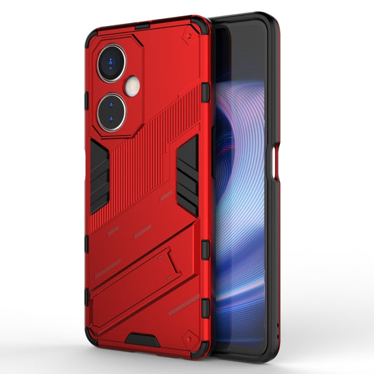For OnePlus Nord CE 3 Punk Armor 2 in 1 PC + TPU Phone Case with Holder(Red) - OnePlus Cases by buy2fix | Online Shopping UK | buy2fix