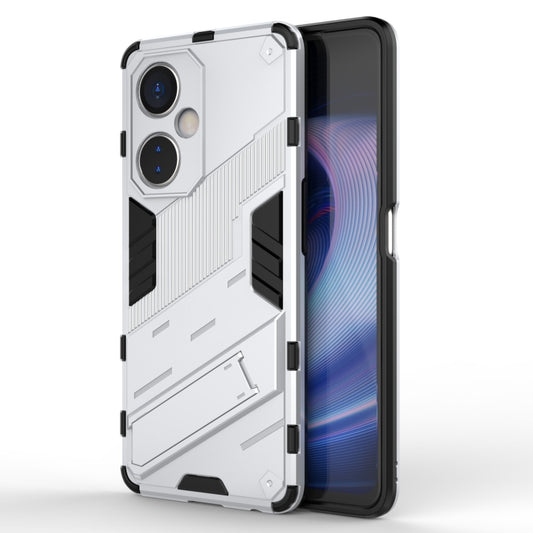 For OnePlus Nord CE 3 Punk Armor 2 in 1 PC + TPU Phone Case with Holder(White) - OnePlus Cases by buy2fix | Online Shopping UK | buy2fix