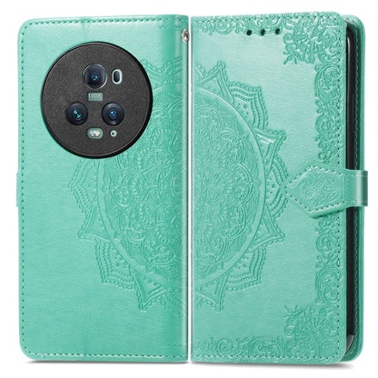 For Honor Magic5 Pro Mandala Flower Embossed Leather Phone Case(Green) - Honor Cases by buy2fix | Online Shopping UK | buy2fix