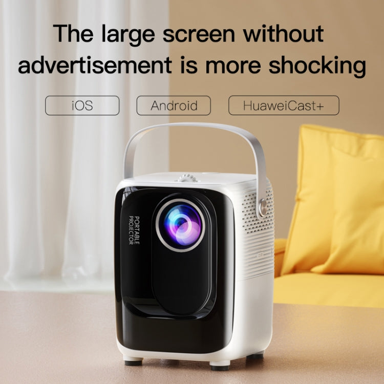 A007 Portable 1280 x 720 HD 113 ANSI Smart LED Projector, Plug:EU Plug(White) - Consumer Electronics by buy2fix | Online Shopping UK | buy2fix