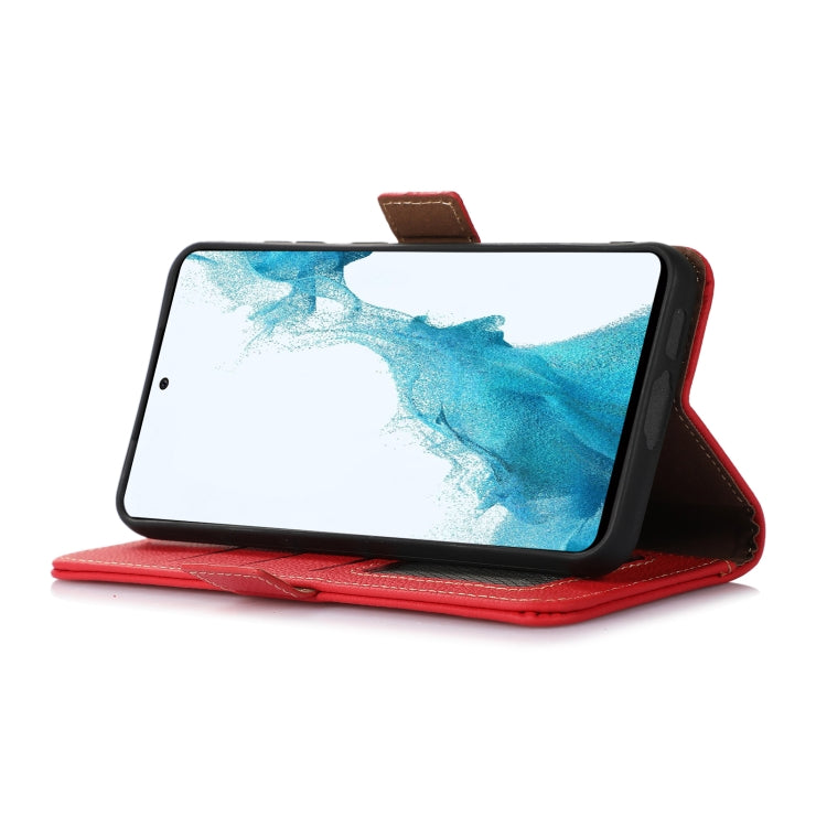 For Google Pixel 8 Pro Side-Magnetic TJ Genuine Leather RFID Phone Case(Red) - Google Cases by buy2fix | Online Shopping UK | buy2fix