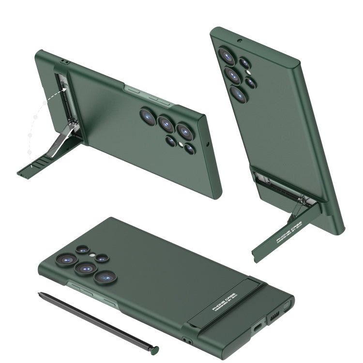 For Samsung Galaxy S23 Ultra 5G GKK Triumph Ultra Thin Full Coverage Phone Case with Stand(Green) - Galaxy S23 Ultra 5G Cases by GKK | Online Shopping UK | buy2fix