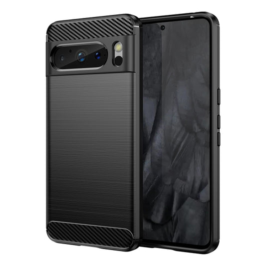 For Google Pixel 8 Pro Carbon Fiber Brushed Texture TPU Case(Black) - Google Cases by buy2fix | Online Shopping UK | buy2fix