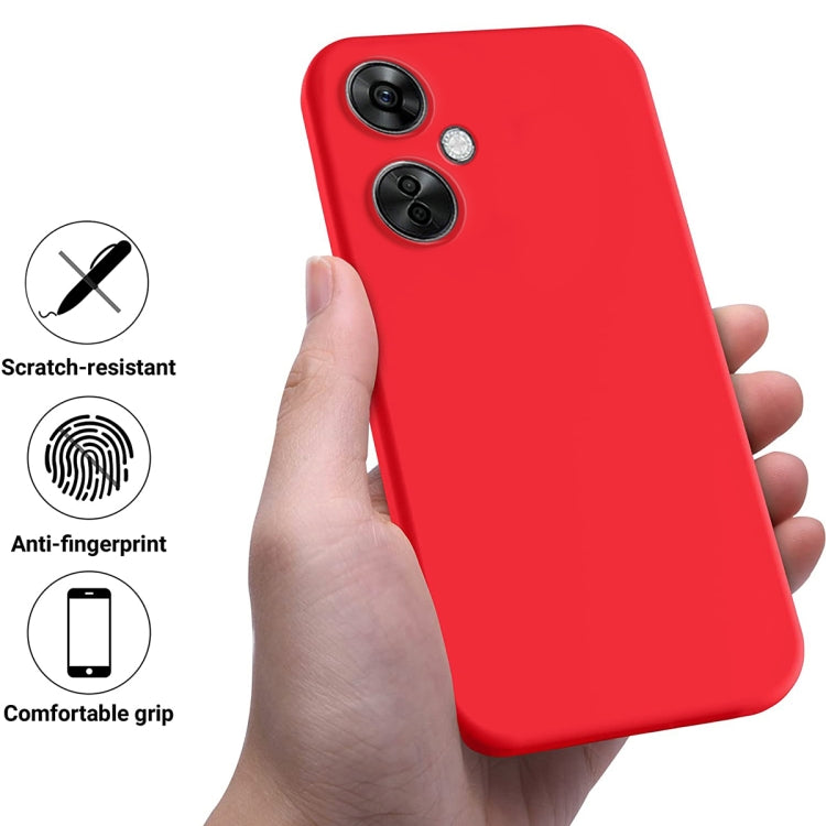 For OnePlus Nord CE 3 Lite Pure Color Liquid Silicone Shockproof Phone Case(Red) - OnePlus Cases by buy2fix | Online Shopping UK | buy2fix