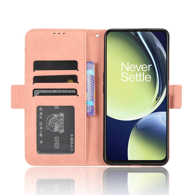 For OnePlus Nord CE 3 Lite Skin Feel Calf Texture Card Slots Leather Phone Case(Pink) - OnePlus Cases by buy2fix | Online Shopping UK | buy2fix