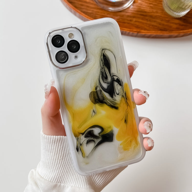 For iPhone 11 Pro Oil Painting Electroplating TPU Phone Case(White) - iPhone 11 Pro Cases by buy2fix | Online Shopping UK | buy2fix