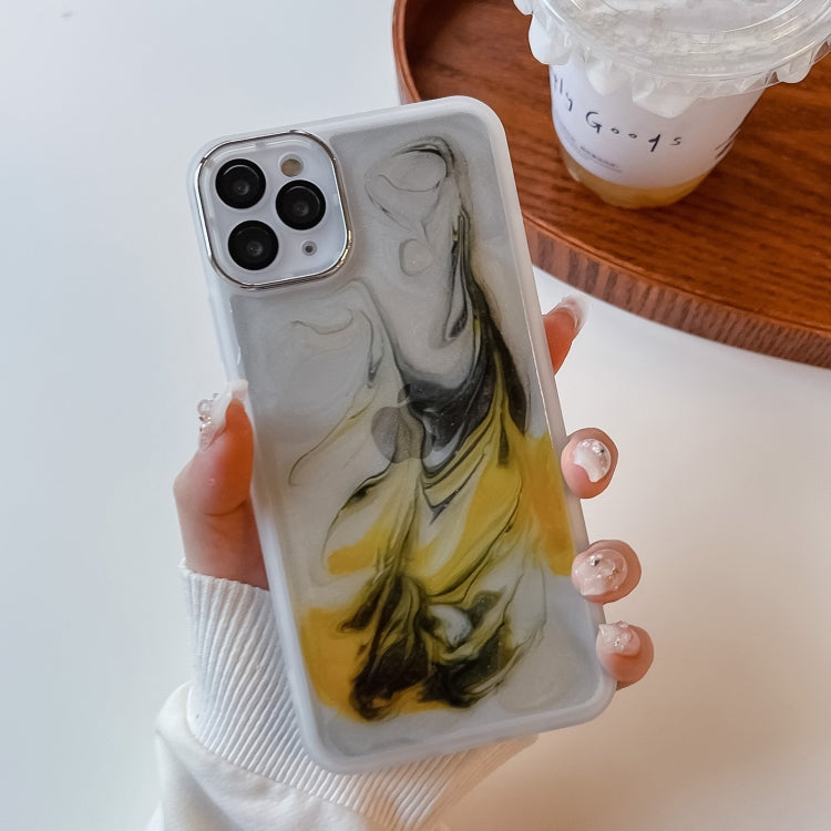 For iPhone 11 Pro Max Oil Painting Electroplating TPU Phone Case(White) - iPhone 11 Pro Max Cases by buy2fix | Online Shopping UK | buy2fix