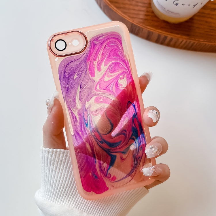 For iPhone SE 2022/2020 / 8 / 7 Oil Painting Electroplating TPU Phone Case(Pink) - iPhone SE 2022 / 2020 / 8 / 7 Cases by buy2fix | Online Shopping UK | buy2fix