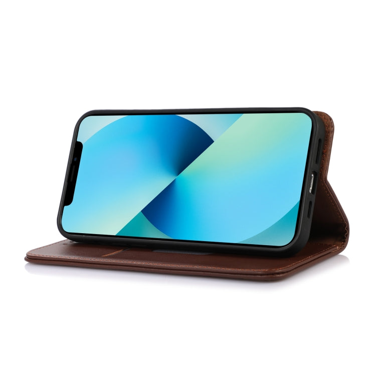 For Samsung Galaxy M54 5G KHAZNEH Nappa Top Layer Cowhide Leather Phone Case(Brown) - Galaxy Phone Cases by buy2fix | Online Shopping UK | buy2fix