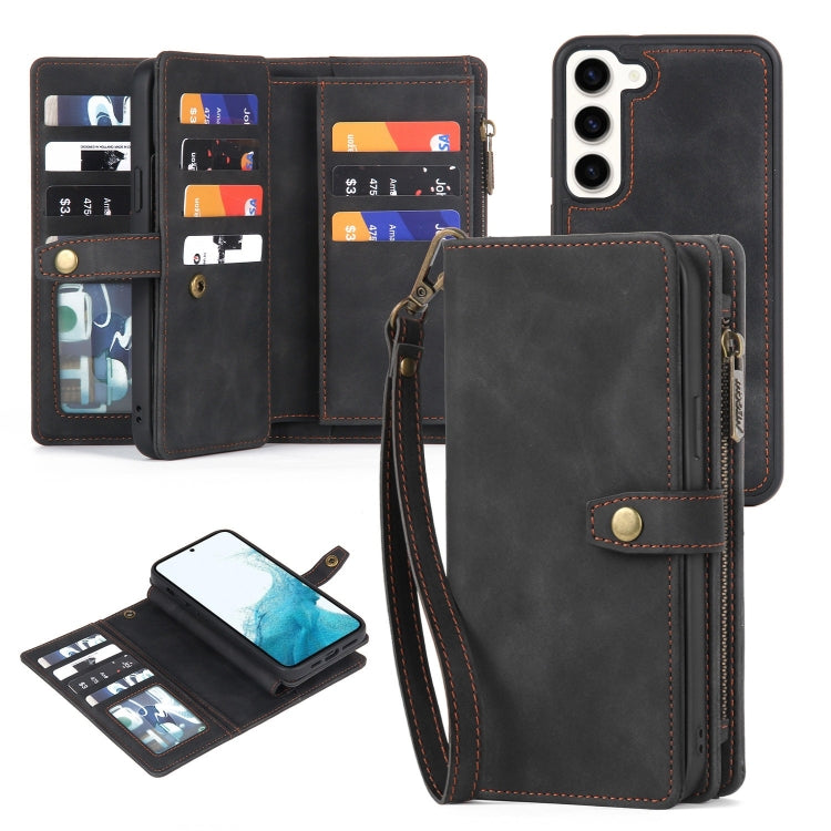 For Samsung Galaxy S21 5G Zipper Wallet Detachable MagSafe Leather Phone Case(Black) - Galaxy S21 5G Cases by buy2fix | Online Shopping UK | buy2fix