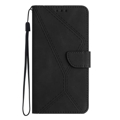 For Samsung Galaxy S22 5G Stitching Embossed Leather Phone Case(Black) - Galaxy S22 5G Cases by buy2fix | Online Shopping UK | buy2fix