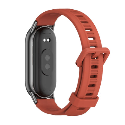 For Xiaomi Mi Band 8 / 9 / 9 NFC Mijobs Flat Hole Breathable Silicone Watch Band(Orange+Black) - Watch Bands by MIJOBS | Online Shopping UK | buy2fix